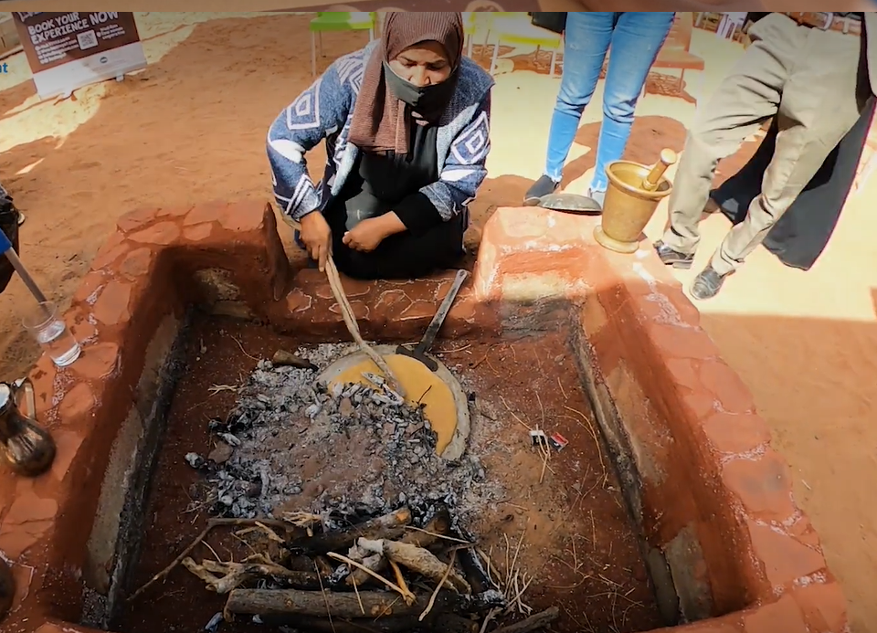 Bedouin bread making